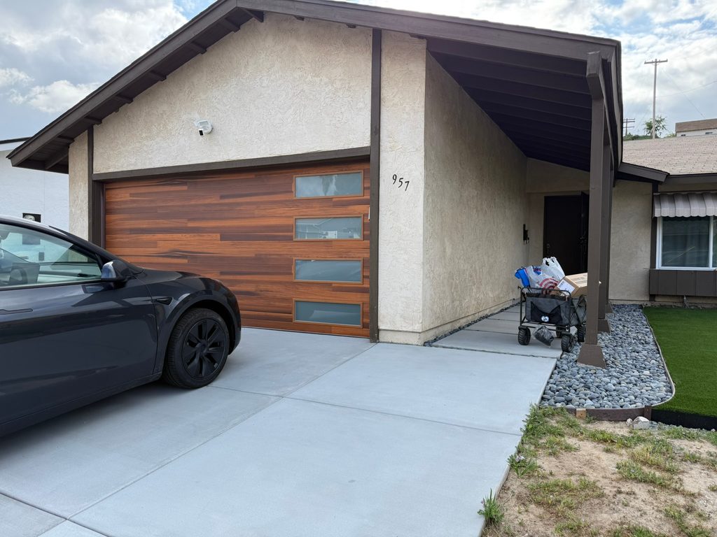 Bronze full-view glass garage door, Lemon Grove